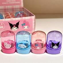 SANRIO 1个双孔削笔器，适合学生使用，Hello Kitty/Kuromi/Yuguigou/Melody 设计，学校文具，塑料材质，无需电池，适合14岁及以上人士使用 - 彩色 - 查看 11