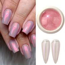 Y2K Simple Manicure Techniques, Handmade Nails, Chameleon Powder Nail Art Charm Nail Art Supplies, Nail Art Supplies For Women And Girls, Nude Nails, Home Nail Art 0.5g, Summer Manicure - 彩色 - 查看 9