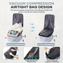 时尚学院风背包 男士真空压缩背包，男女通用15.6英寸笔记本电脑背包 可扩展徒步真空旅行背包 - 彩色 - 查看 4