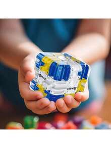 3D Ball Maze Cube Puzzle - Educational Logic Cube For Kids, Parent-Child Battle Game, Stress Relief Toy For Logical Thinking Training - Màu xanh lam - Xem 7