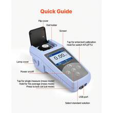 Turbidity Meter, 0–1000 NTU Measuring Range, EPA 180.1 Compliant, Portable White Light Turbidimeter, With Calibration Solutions, Sample Vials, And Carry Case, For Use In Field And Plant - White Light 0~1000 NTU - View 6