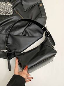 2026 New Arrival Women's Leather Shoulder Bag, Niche Design Luxury High-Quality Underarm Bag, Cool Girl Retro Crossbody Purse - Black - View 8