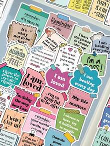 1 pieza Pegatina de garabato motivacional, Colección de pegatinas de garabatos inspiracionales en inglés, Pegatina de paisaje impermeable, Suministros para scrapbooking, Papelería, Pegatinas divertidas - Pegatinas de grafiti - Ver 9