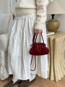 2026夏季新款贝壳包，哑光质感单肩包，复古时尚斜挎包 - 紅色 - 查看 6