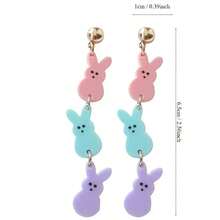 2026新款复活节兔子亚克力耳环，三只兔子创意简约独特耳环，女士款 - 兔子 - 查看 5