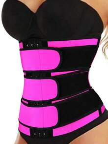 Women's Plus Size Tummy Control Waist Cincher Belt - Burgundy - View 3