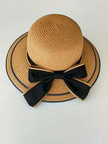 Sombrero de paja multiusos para protección solar y playa, sombrero de playa con ala ondulada y holgado para mujer - Multicolor - Ver 7