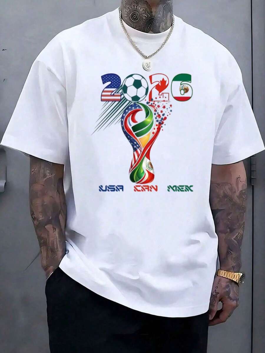 World Cup 2026 100% Cotton T-Shirt | USA CAN MEX Soccer Tee | 2026 Football Cup Fan Apparel | North America Host Nations Graphic Tee | Soccer Fan Gift, World Cup T-Shirt, USA World Cup Shirt 2026, World Cup USA Sweatshirt, Political Soccer Fan Tee,World Cup 2026 T-Shirt, Soccer FIFAS Sweatshirt, United States Canada Mexico, USA Canada Mexico Soccer Top, Summer Tournament Supporter Outfit, 2026 World Tournament - 白色11 - 查看 1
