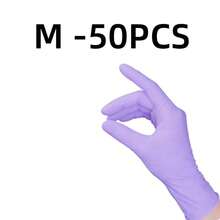50 Pcs Nitrile Gloves, Disposable Nitrile Gloves, Household Cleaning Gloves, Kitchen Dishwashing Gloves, Reusable Gloves, Multifunctional Nitrile Gloves - 50 Purple Items - View 8