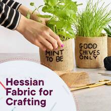 厚实耐用的天然亚麻布,适用于教室展示板、手工艺品、桌旗、婚礼装饰,易于裁剪,亚麻面料 - 1件棕色 - 查看 10