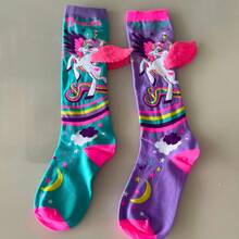 Girls' 3D Mid-Calf Socks With Cute Applique And Character Print - 4 - Xem 2