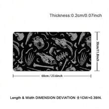 1 件装时尚骷髅图案鼠标垫，采用抽象艺术设计，大尺寸游戏鼠标垫，加厚防滑橡胶桌面垫，做工精细，可水洗且经久耐用，适用于办公桌，提供多种尺寸选择，例如 15.7 x 35.4 英寸（40 x 90 厘米）。办公桌、办公用品、办公配件、桌垫、鼠标垫、书桌鼠标垫、桌面装饰 - 酷骷髏 - 查看 8