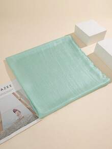 1pc Soft & Lightweight Solid Color Scarf - Mint Green - View 2