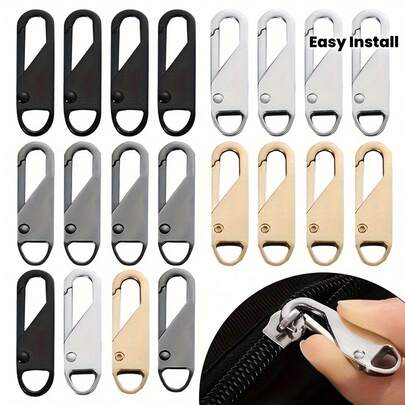 10pcs Multi-Purpose Zipper Pulls Replacement - Suitable For Luggage, Jackets Etc. - Easy To Install, Durable - 1.5 Inch X 0.5 Inch - Various Colors Available