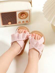 Infant Boys/Girls Soft Bottom Summer Sandals, Wedding Dress Flat Shoes, Beach Slippers, Newborn Toddler Walking Shoes - Pink - View 9