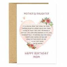 1PC Sweet Mother & Daughter Bond Birthday Card (With Envelope) - "It's A Special Bond That Spans The Years" Heartfelt Message, Perfect For Mom/Birthday/Mother's Day, Loving Greeting Card - Multicolor - View 10