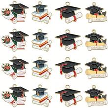 30pcs/Set 4 Styles Enamel Graduation Cap Pendant, DIY Earrings, Bracelets, Necklaces Jewelry Making - Multicolor - View 1