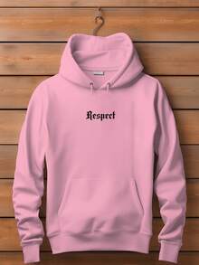 Streetwear Hoodie With Flannel Lining, Cold Weather Jacket, Respect - Màu Hồng baby - Xem 2