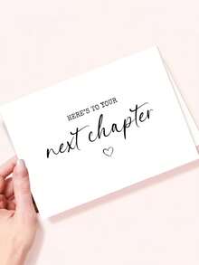 1pc "Here's To Your Next Chapter" Good Luck Card With Envelope - Versatile Greeting Card For New Job, Retirement, Divorce & Moving - Perfect Gift For Coworkers, Friends & Family, Blank Inner Page For Writing - A - View 3