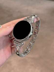 The Star Sparkle Diamond Bracelet Strap Is Compatible With Galaxy Watch 7/6/5/4 (40mm, 44mm, 47mm, 46mm, 41mm), Galaxy Watch 5 Pro (45mm), Galaxy Active 2, Galaxy The Watch 3 (18/20/22mm), And Works With HW Watch 5/4/3/2/1 And GT5/4/3/2, As Well As HW Watch Fit3/Fit4 And HW Band 8/9/10 With NFC - Silver - View 2