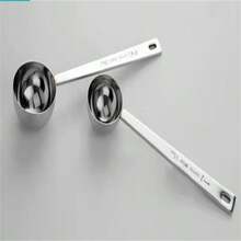 304不锈钢量勺 刻度咖啡勺 15毫升/30毫升 长柄调味粉烘焙家用调味勺 - 白色 - 查看 6