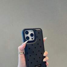 1 pièce Étui de téléphone créatif avec motif d'étoile noir à texture  matelassé, convient pour les séries 11 12 13 14 15 16 17, idéal comme cadeau pour la famille, les amis et diverses occasions - Noir - Voir 2
