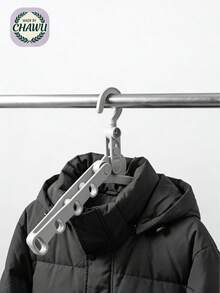 5-Hole Foldable Clothes Hanger - Ultra Compact Lightweight Plastic, Space-Saving/Portable/Foldable Suitable For Travelers/College Students/Homeowners, Dorm/Closet/Behind Door, Mother's Day/Graduation/Spring Cleaning, Suitable For Graduates/Moms/Roommates, Modern Minimalist (Portable Clothes Hanger/Space-Saving/Foldable Hanger/Dorm Organization/Travel Accessory/Closet Organization/Laundry Room Essential/Bedroom Storage/Home Decor) - Multicolor - View 7