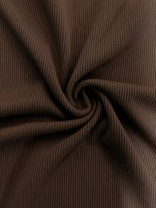 Camiseta sin tirantes acanalada de decoración con cuentas, de estilo casual de verano - Café integral - Ver 3