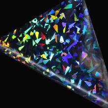 1卷全息贴纸，透明全息乙烯基冷覆膜，透明覆盖冷覆膜自粘防水 - 碎宝石图案 - 21*500cm - 查看 4