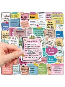 1 pieza Pegatina de garabato motivacional, Colección de pegatinas de garabatos inspiracionales en inglés, Pegatina de paisaje impermeable, Suministros para scrapbooking, Papelería, Pegatinas divertidas - Pegatinas de grafiti - Ver 6