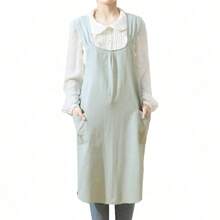 Tạp dề vải cotton kiểu chéo lưng dành cho nữ, có túi, kiểu váy yếm cho đầu bếp và người làm vườn. - Nhiều màu - Xem 15