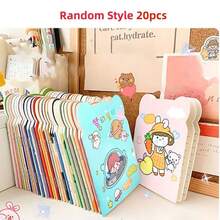 20本/包 便携式笔记本，可爱笔记本，日记本，方格纸，迷你卡通学生笔记本，方格笔记本，日记本，礼物，文具，学习用品，办公及学习用品，礼品（款式随机） - 彩色 - 查看 13