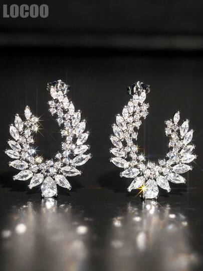 1 Pair Charm Cubic Zirconia Drop Earring For Women For Wedding Engagement Anniversary Party Jewelry Valentine's Day Gift