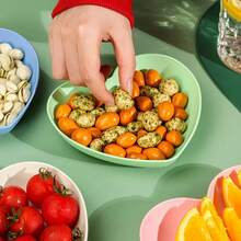 10件套15.5厘米心形塑料零食盘，可重复使用，可作开胃菜盘、糖果碟、水果盘，适用于厨房、派对、圣诞节、情人节、婚礼、婴儿派对，可用洗碗机清洗。 - 彩色 - 查看 6
