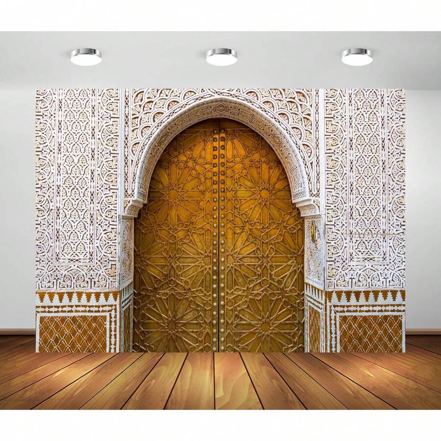 1pc Moroccan Golden Arch Door Backdrop, Intricate Islamic Pattern Photo Background For Event Decor,Room Deocr,Easter Decor,Christian Stuff,Tapestry Wall Hanging,Wall Tapestry,Tapestry For Bedroom,Tapestry Y2k,Pink Tapestry,Tapestry Nature,Tapestry Funny,Tapestry Cute,Tapestry Goth,Bedroom Deccor,Spring Decor,Easter Bunny,Tapestry's,Easter Bunny,Easter Party Supplies,Easter Backdrop - 1PC - 查看 1