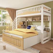 Kids Bed Frames, Headboards & Footboards - Natural+White + Wood+Metal - View 9