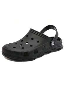 Unisex Black Garden Clogs, Lightweight EVA Slip-On Shoes, Non-Slip Breathable Water-Resistant Outdoor Sandals, Quick-Dry Beach Pool Shower Yard Work Casual Comfort Footwear - 黑色 - 查看 5