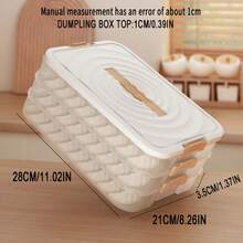 Contenedor de almacenamiento de raviolis con capas seleccionables de 2 a 5 - Organizador portátil para refrigeradores de cocina, caja congeladora con función de temporizador - Marrón - Ver 4
