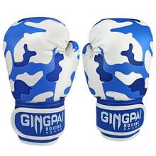 GINGPAI 青少年拳击手套，适用于踢拳、综合格斗、泰拳、初学者健身训练、沙袋练习、家庭健身房使用 - 彩色 - 查看 15
