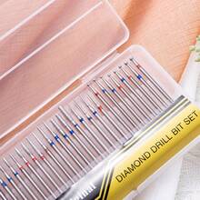 30pcs Nail Drill Bit Set, Nail Grinding Heads, Russian Cuticle Removal, Nail Polishing Bits, Full Box - Silver - View 3