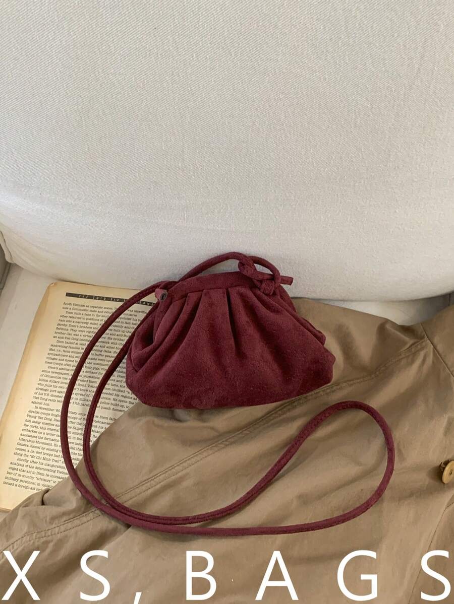 2026夏季新款贝壳包，哑光质感单肩包，复古时尚斜挎包 - 紅色 - 查看 1