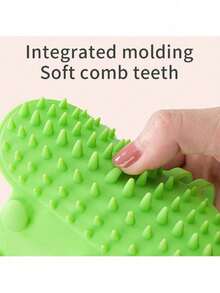 1pc/2pcs/4pcs Silicone Cat Self Grooming Tool, With Stick-On Hooks For Furniture Or Held By Hand, A Comb & Massage Tool - one-size - View 4