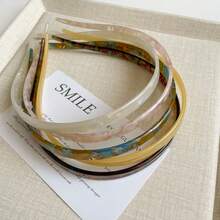 4 piezas/1 pieza Diadema de acetato cómoda y sin pellizcos, elegante diadema para primavera/verano, accesorio para el cabello antideslizante, hermoso regalo de accesorios para el cabello para el hogar - Multicolor - Ver 4