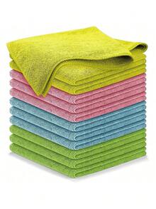 Microfiber Cleaning Cloth - 12Pcs 12.5x12.5 Inch High Performance - 1200 Washes, Ultra Absorbent Towels Grip Root Weave Grime & Liquid For Streak-Free Mirror Shine. - 多色 - 查看 1