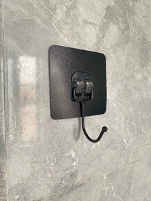5-10个重型墙钩，粘性挂钩，多用途，可用于悬挂外套、帽子、毛巾、钥匙、杂物，防水挂钩，适用于浴室、厨房、家用电器 - 黑色 - 查看 6
