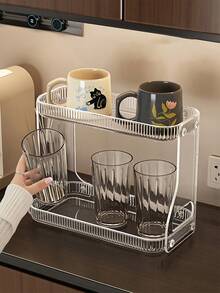 2-Tier Acrylic Vanity Organizer Rack, Waterproof Storage Shelf, Minimalist Transparent Storage Box Suitable For Bedroom, Kitchen, Bathroom, Dorm Room Decor & Essentials - Multicolor - View 8