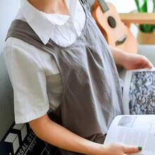 Tạp dề vải cotton kiểu chéo lưng dành cho nữ, có túi, kiểu váy yếm cho đầu bếp và người làm vườn. - Nhiều màu - Xem 6