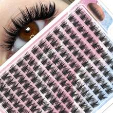 156簇大容量蓬松纤长单簇假睫毛，D卷度黑色睫毛带，自然与浓密双重效果，新手友好，易于佩戴，可重复使用，旅行必备，方便随时随地补妆，情人节礼物，日常佩戴和派对场合皆宜，送给女性和爱美人士的绝佳礼物 - C - 查看 6