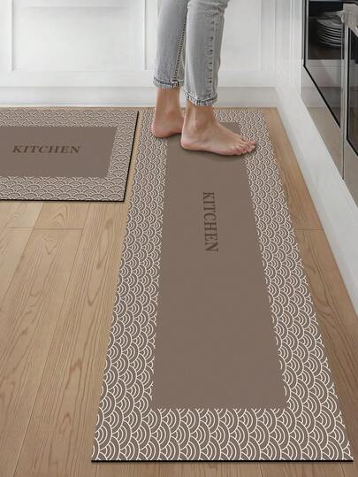 1pc Rubber Kitchen Mat, Colorful Geometric Print Pattern, Nordic Luxury Style Kitchen Rug, Long Runner Laundry Room Carpet, Thick Fabric With Comfortable Foot Feel, Easy Care Machine/Hand Washable, Practical Entryway Doormat Home Decor, Suitable For Dining Room, Kitchen, Laundry Room, Indoor Entrance, Great Gift For Autumn/Winter