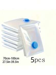 5pcs Reusable Vacuum Compressed Storage Bags, Space Saving Clothes Organizer Bags For Travel, Suits, Shirts, Blankets, Jackets, Dorms, Closets, Bedroom, Bathroom, Back To School Season - Multicolor - View 13